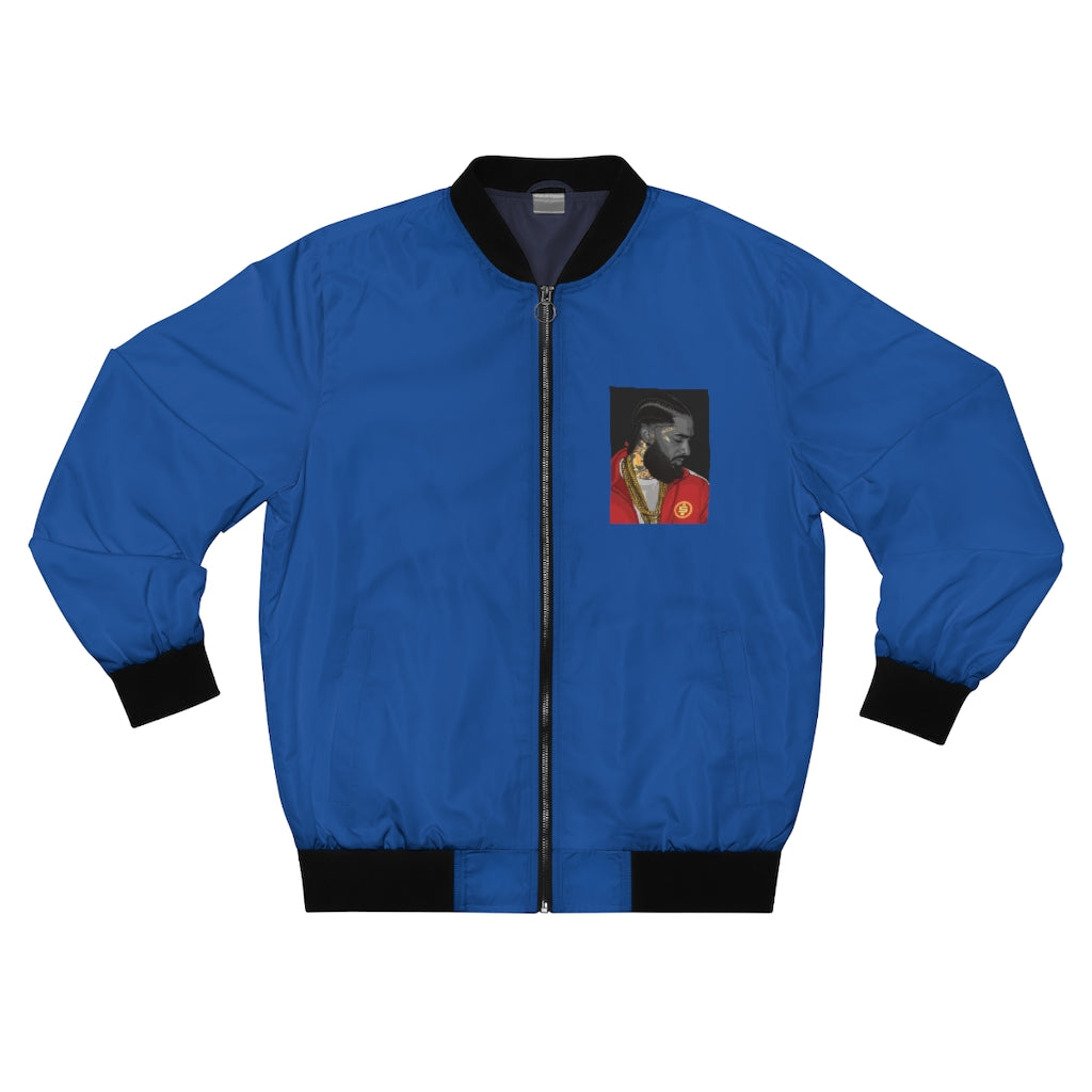 King Nip Unisex Blue Bomber Jacket