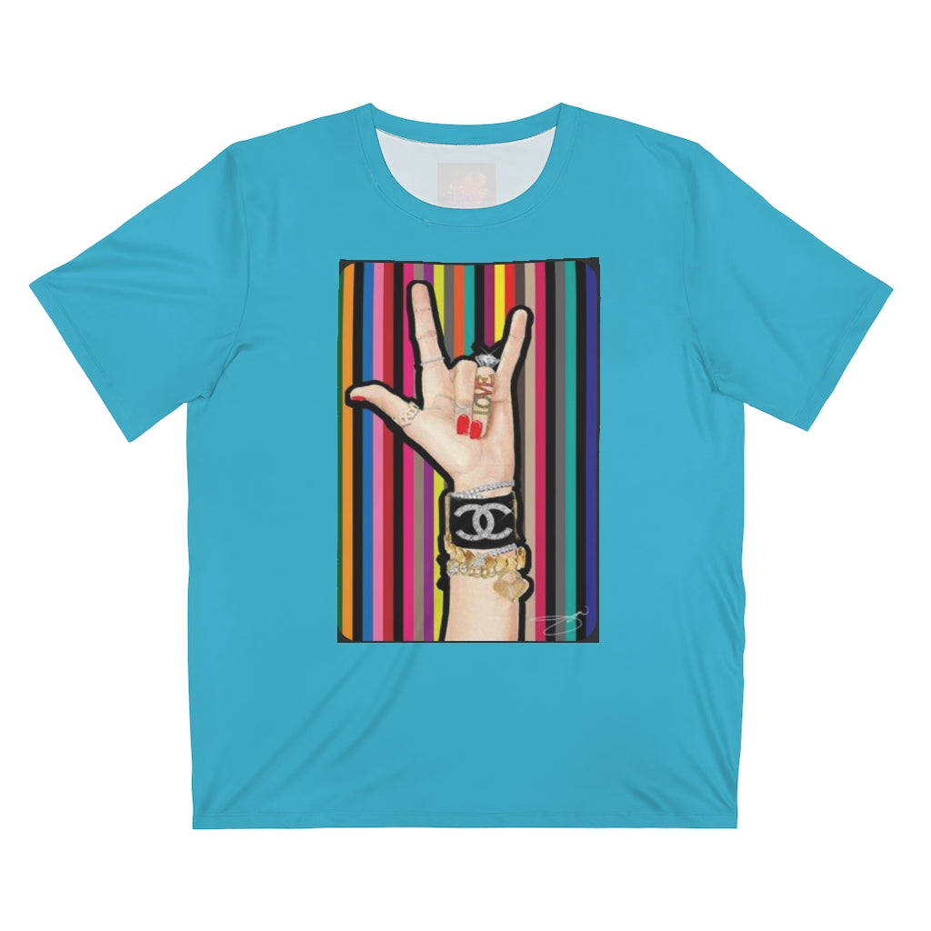 LOVE, ROCK, COLOR (BBOYBLUE) .. All Over Print UNISEX T-Shirt