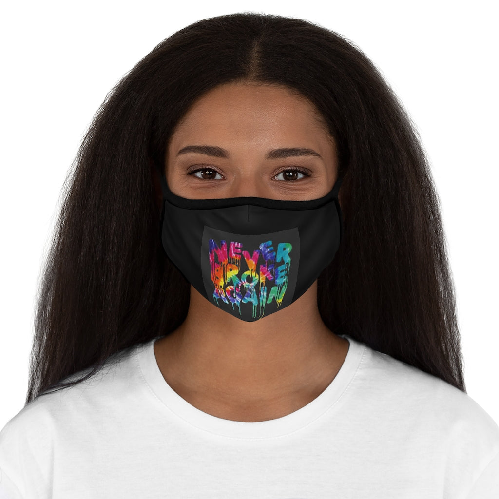 NEVER BROKE AGAIN  Fitted Polyester Face Mask