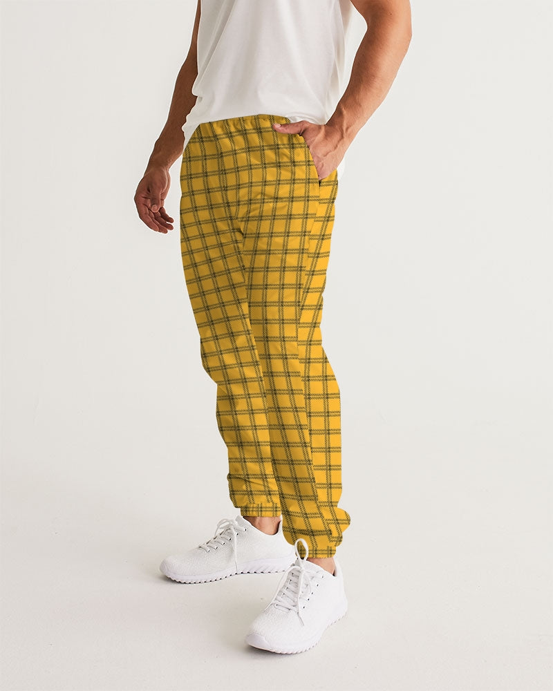 Yellow Plaid Men's Track Pants