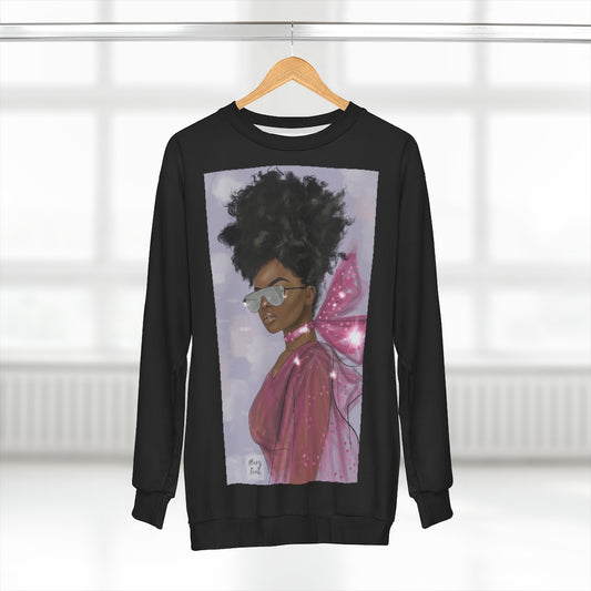 ANGEL DIVA.. (BLACK)  ..  AOP Unisex Sweatshirt