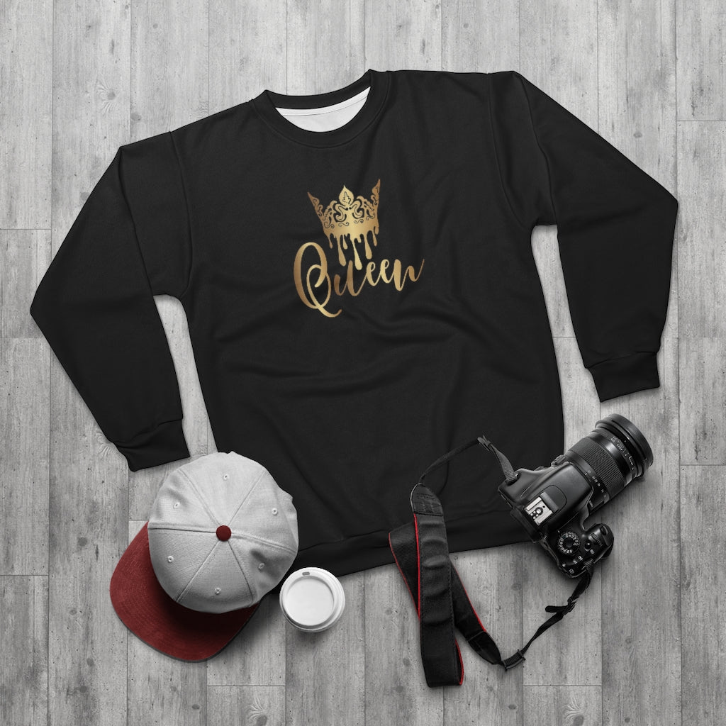 BLACK & GOLD QUEEN DRIP AOP Unisex Sweatshirt