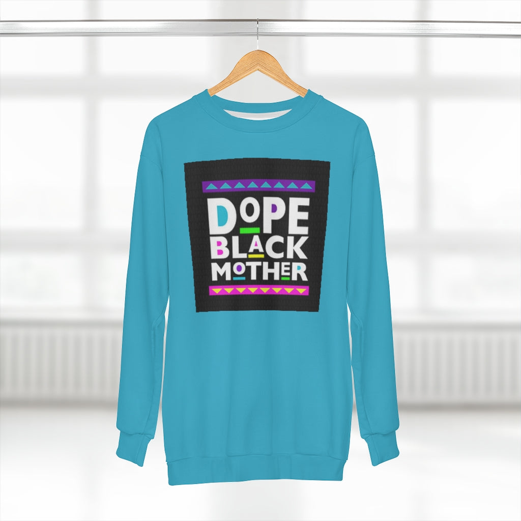 DOPE BLACK MOTHER (Blue) AOP Unisex Sweatshirt