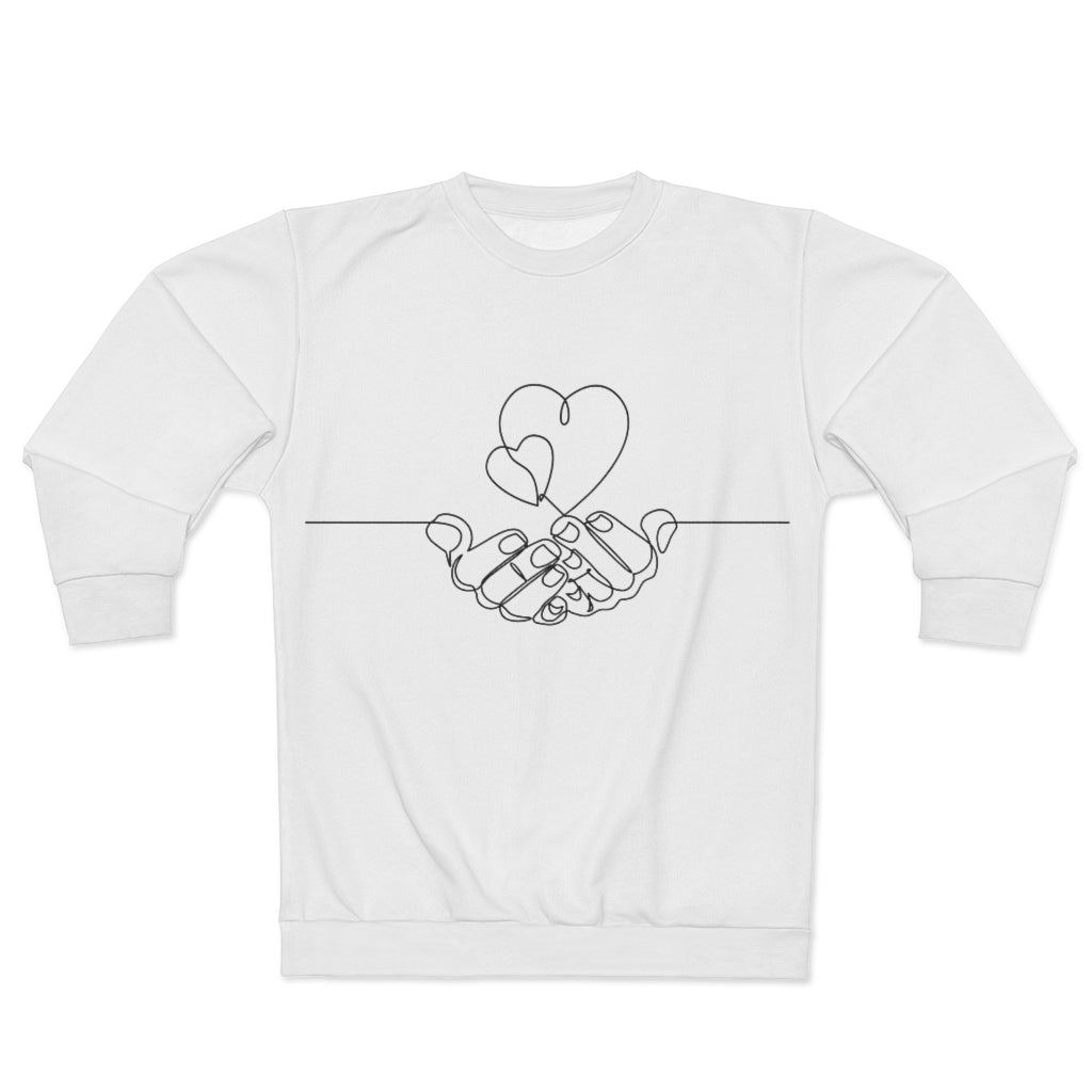 GIVE LOVE  (WHITE) AOP Unisex Sweatshirt