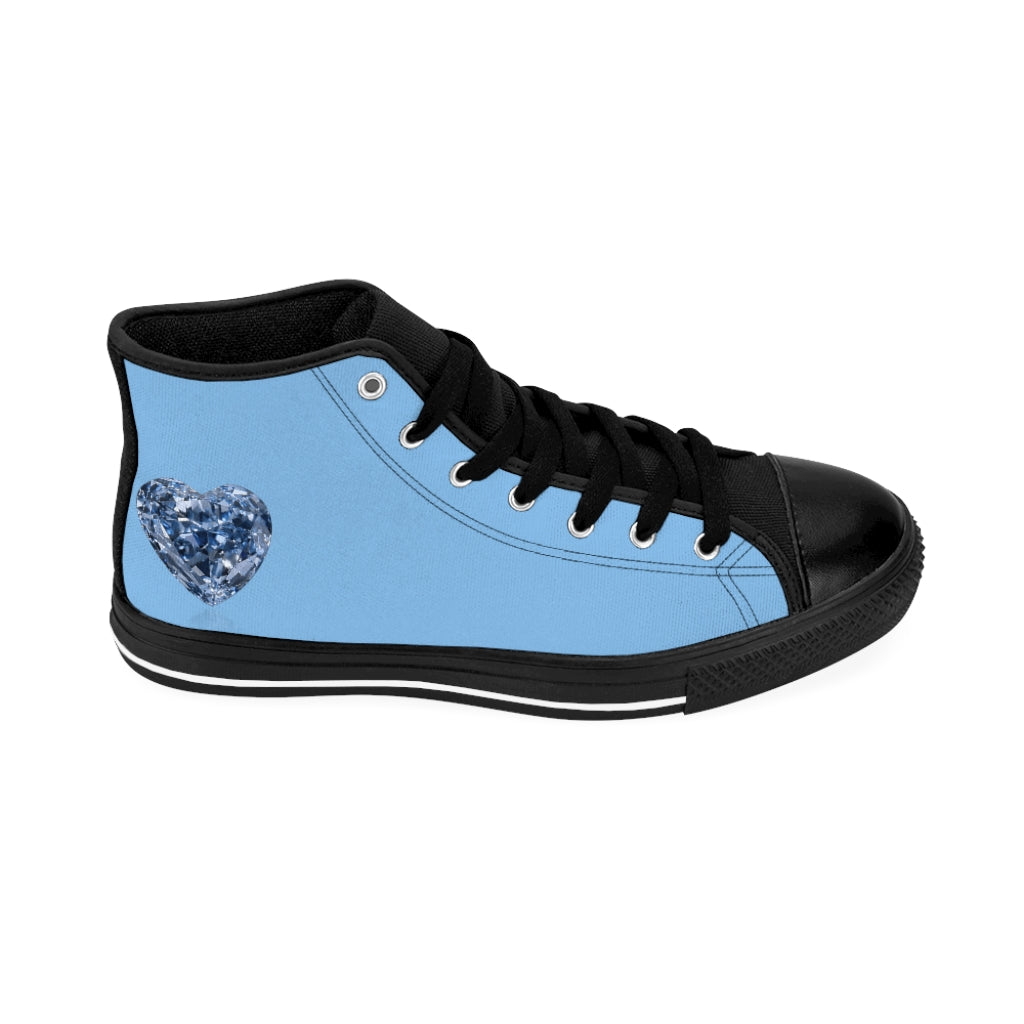 DIAMONDS IN BLUE Women's High-top Sneakers