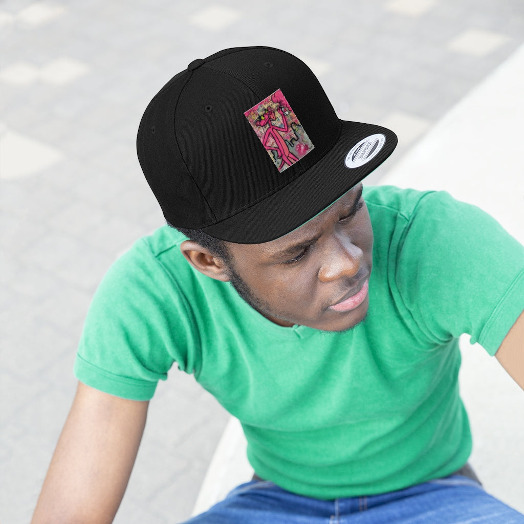 THROWBACK PANTHER ART .. Unisex Flat Bill Hat