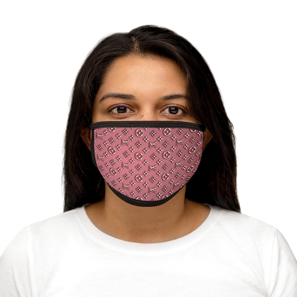 PINK & GOLD THROWBACK LV Mixed-Fabric Face Mask