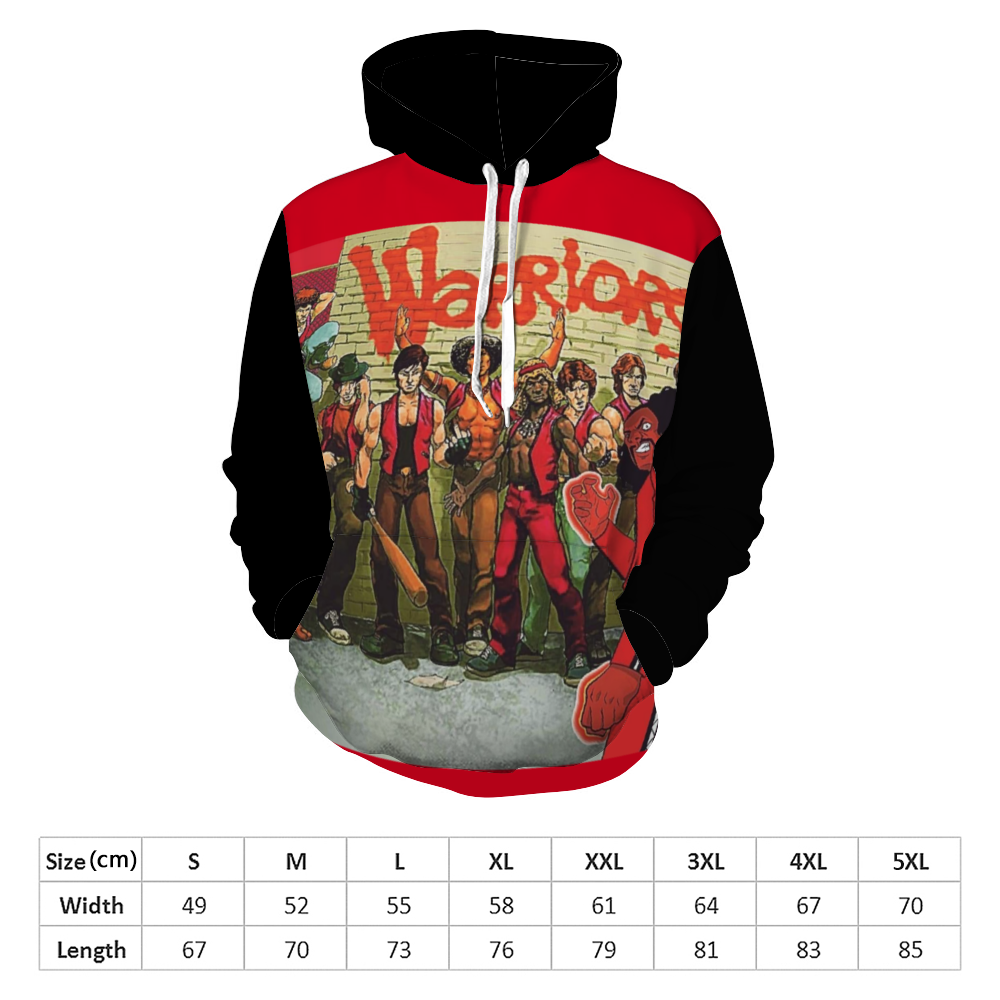 WARRIORZ  Hoodie Hooded All Over Print Sweatshirt with Pockets