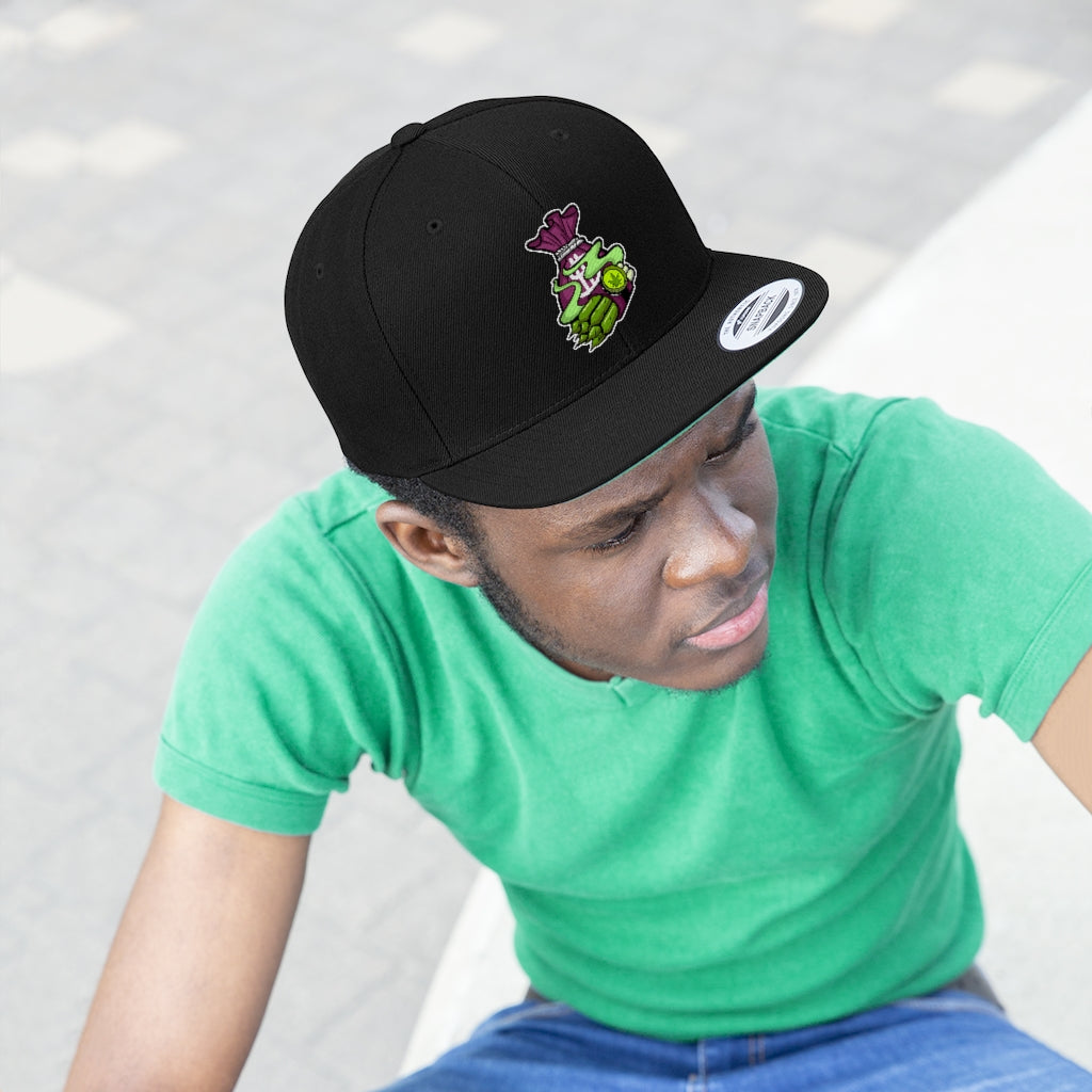 IS YOU HIGH (BLACK/PURP) Unisex Flat Bill Hat