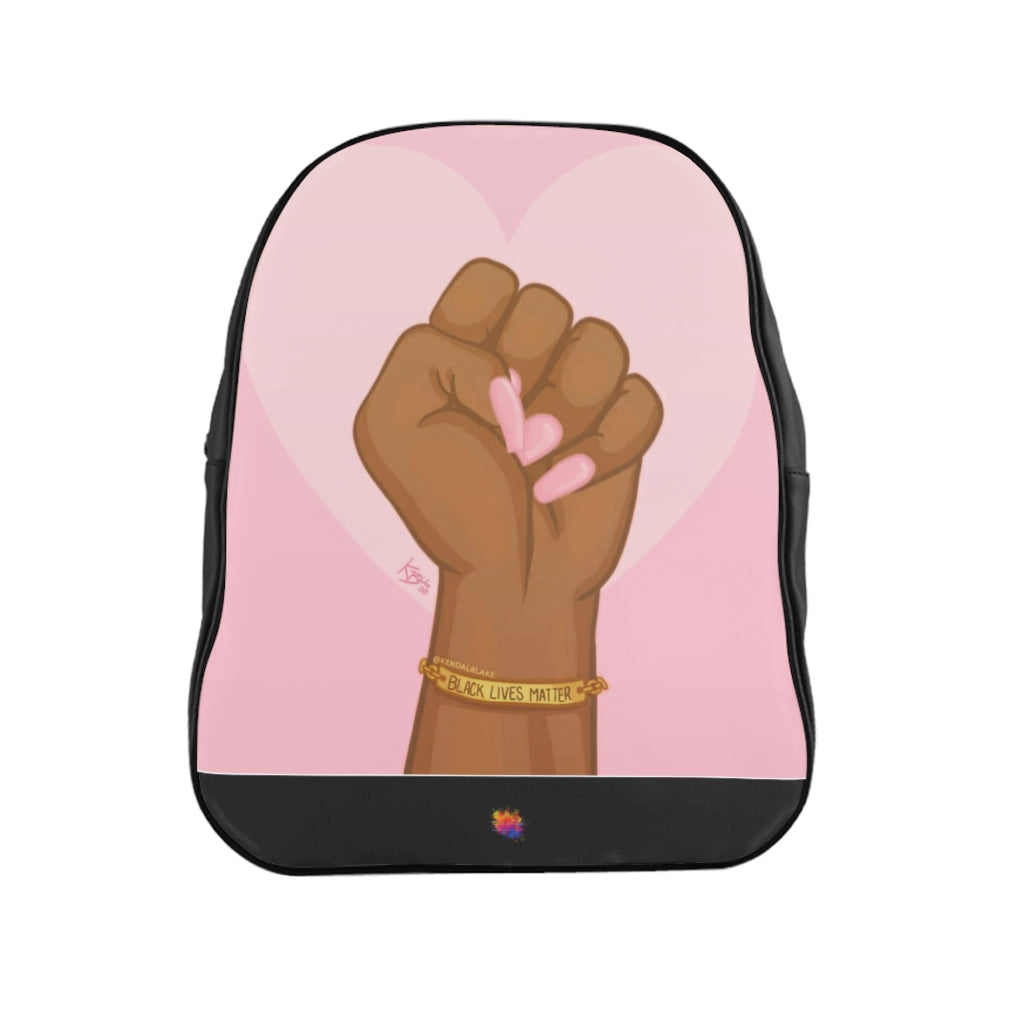 Black & Pink Power Graphic Backpack