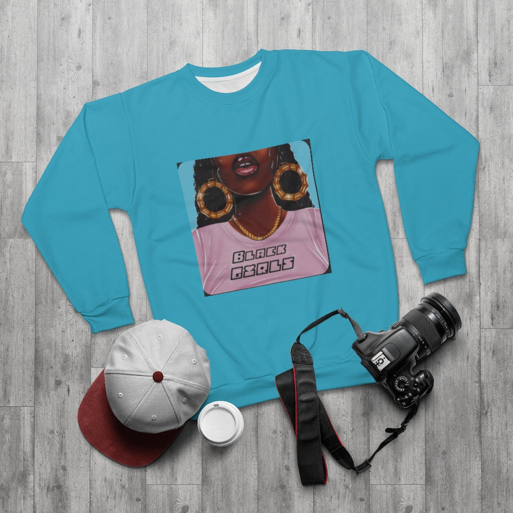 BLACK GIRLS (BABY BLUE)  ..  AOP Unisex Sweatshirt