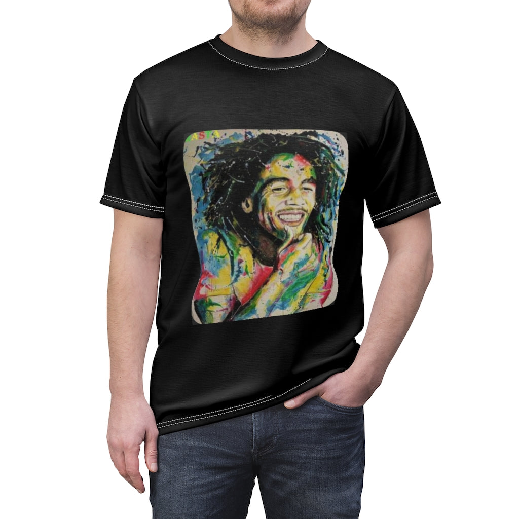 the GOD Rasta   .. (BLACK) ..  All Over Tee