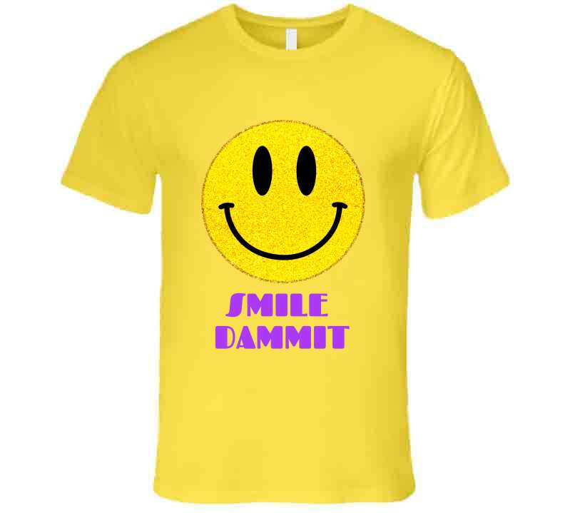 Smile Dammit Original Gold N Purp T Shirt