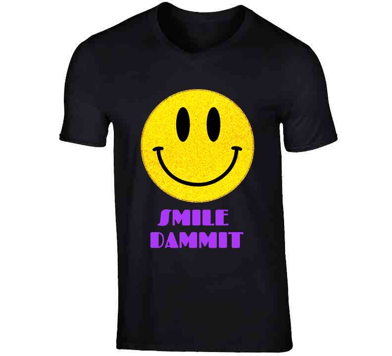 Smile Dammit Original Gold N Purp T Shirt