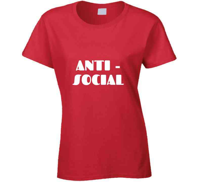 Anti - Social ( Red ) Long Sleeve T Shirt