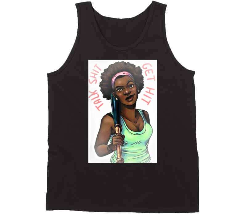 Talk It.. Get Hit ! Black Ladies T Shirt