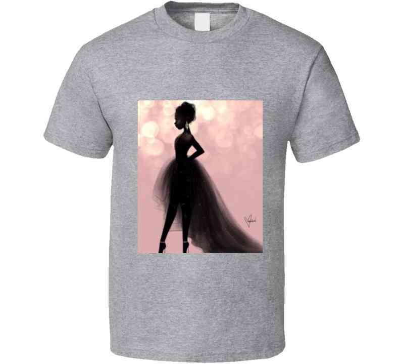 Elegant Lady Gray Ladies T Shirt