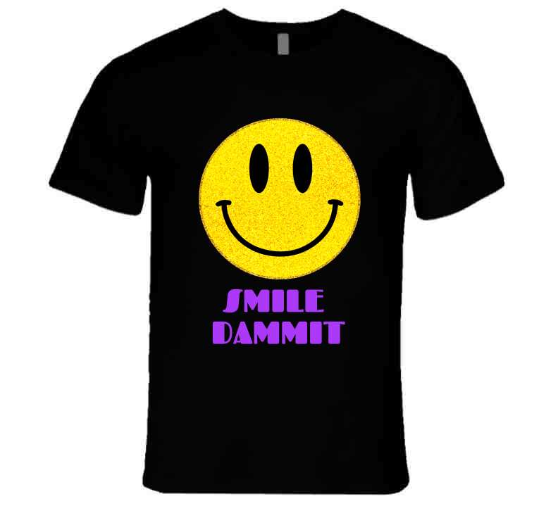 Smile Dammit Original Gold N Purp T Shirt