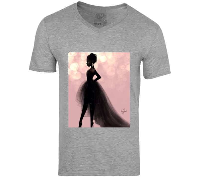 Elegant Lady Gray Ladies T Shirt