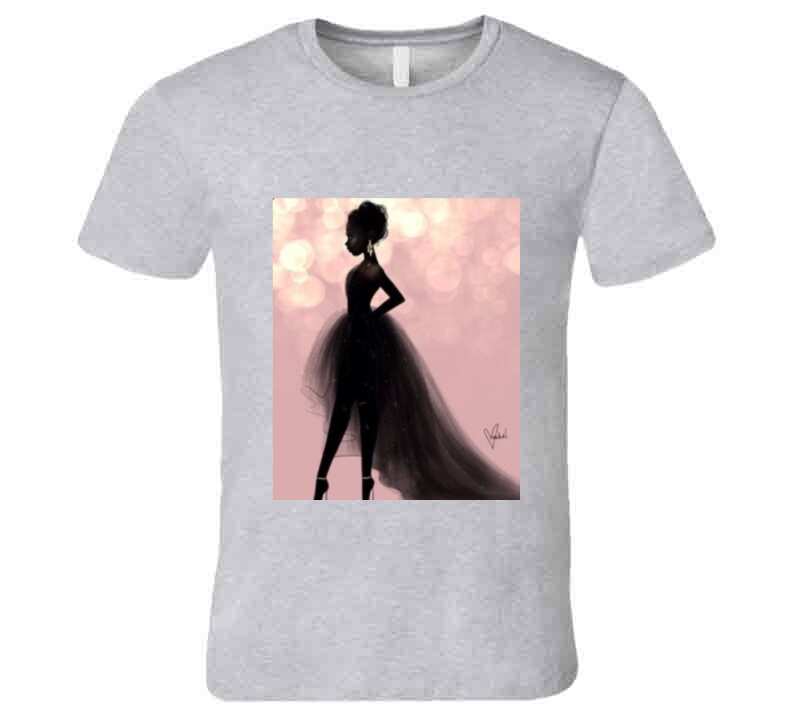 Elegant Lady Gray Ladies T Shirt