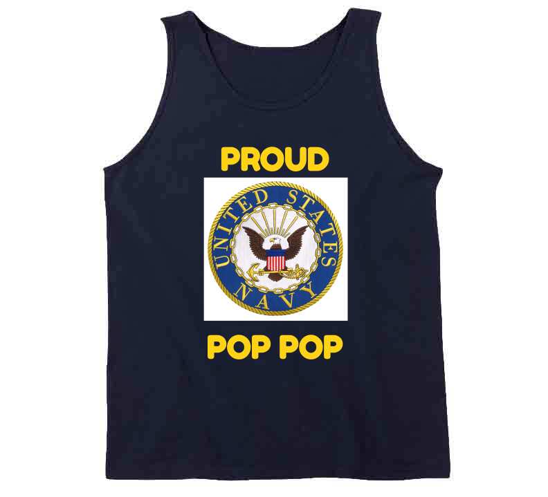 Navy Proud Pop Pop  Crewneck Sweatshirt