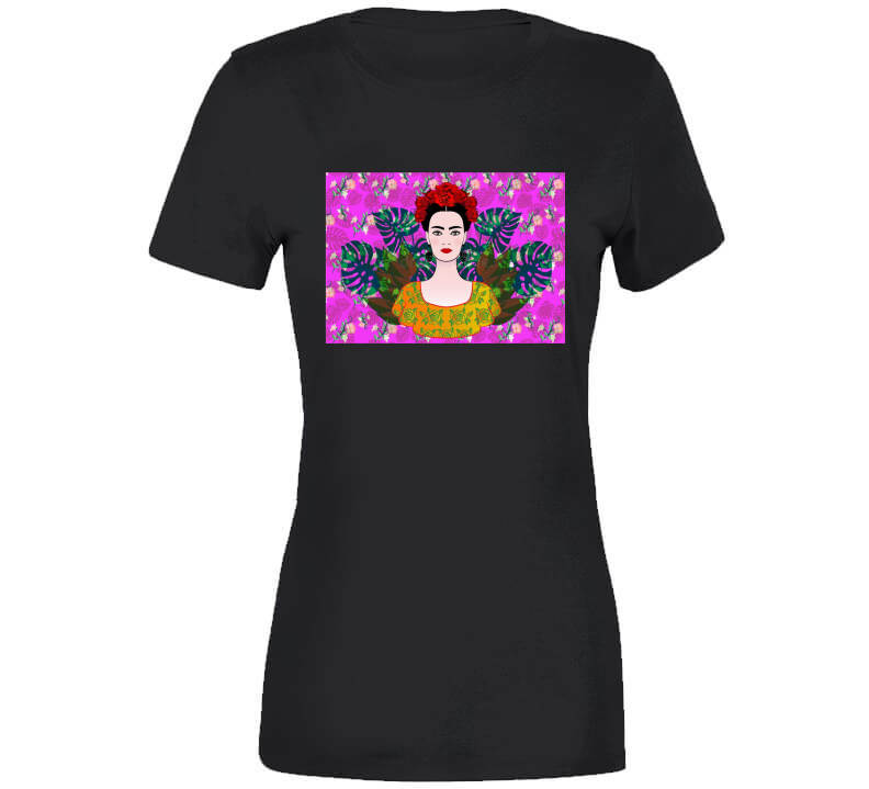 Pink Floral Fri Ladies T Shirt