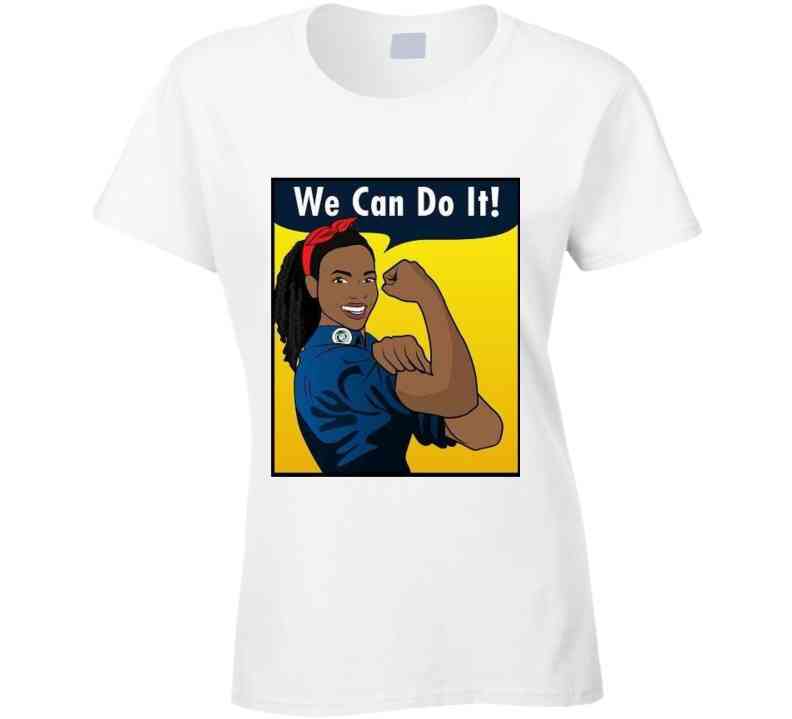 We Can Do It Brown  T Shirt