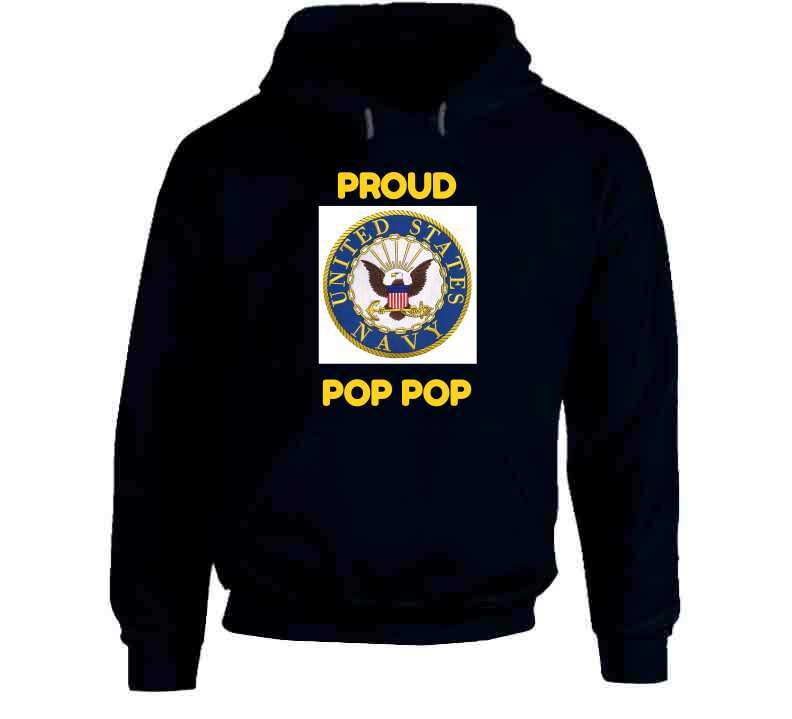 Navy Proud Pop Pop  Crewneck Sweatshirt