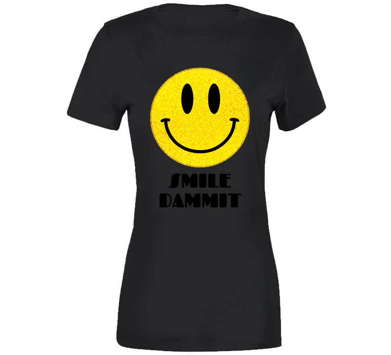 Smile Dammit Gray  T Shirt