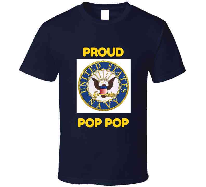 Navy Proud Pop Pop  Crewneck Sweatshirt