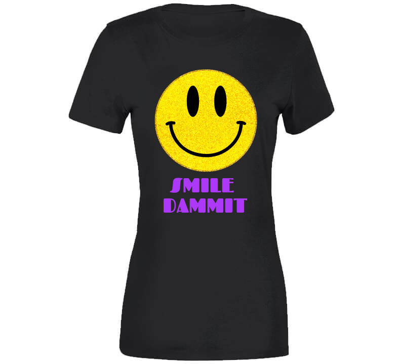 Smile Dammit Original Gold N Purp T Shirt