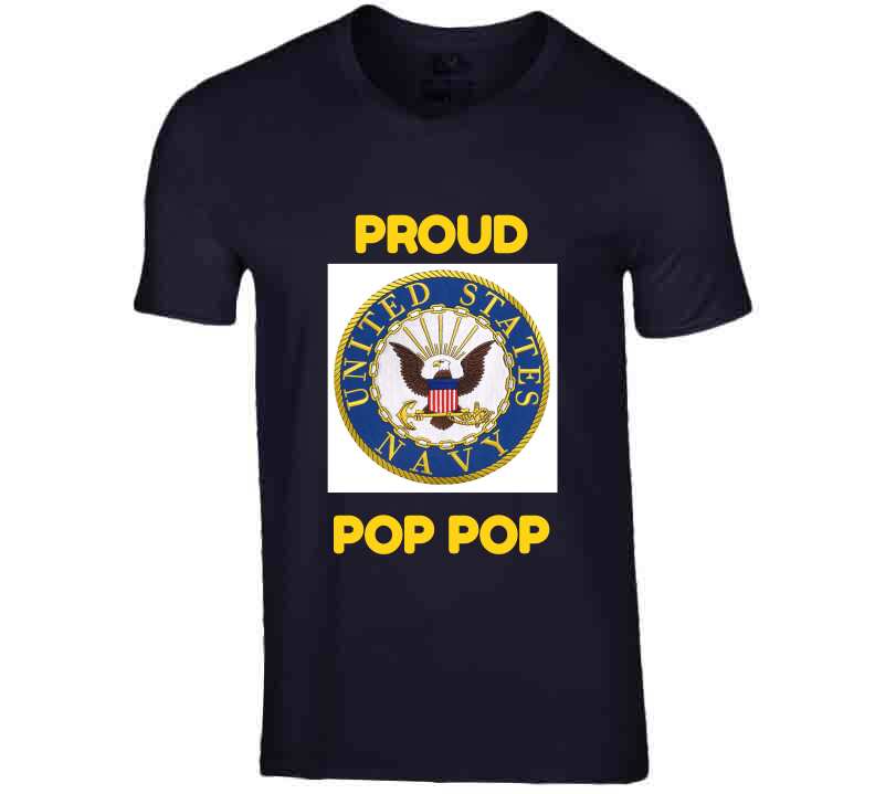 Navy Proud Pop Pop  Crewneck Sweatshirt