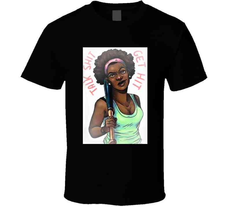 Talk It.. Get Hit ! Black Ladies T Shirt