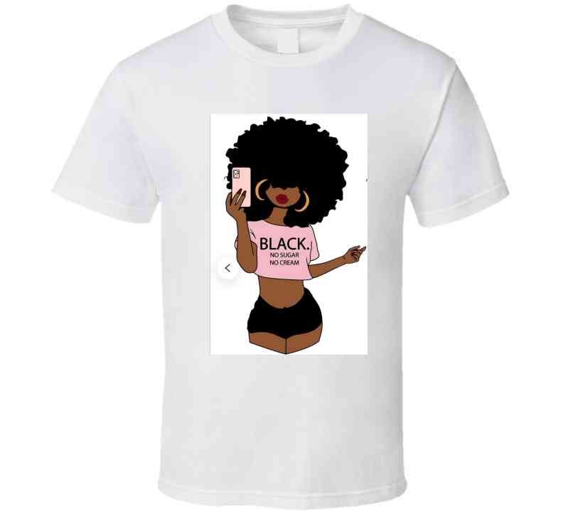 Black No Sugar No Cream ( Pink Tee) Ladies T Shirt