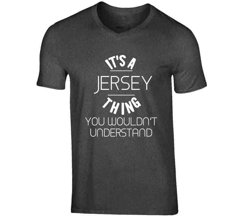 Its A Jersey Thing V-neck Tee Black  T Shirt