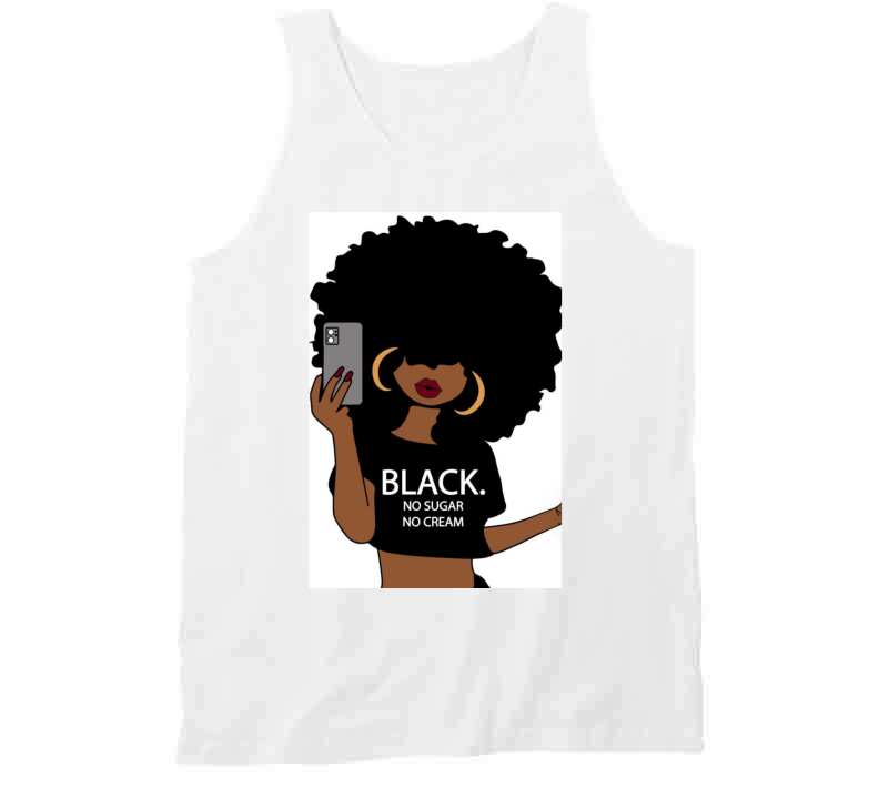 Black Coffee No Sugar- Black Tee  Tanktop