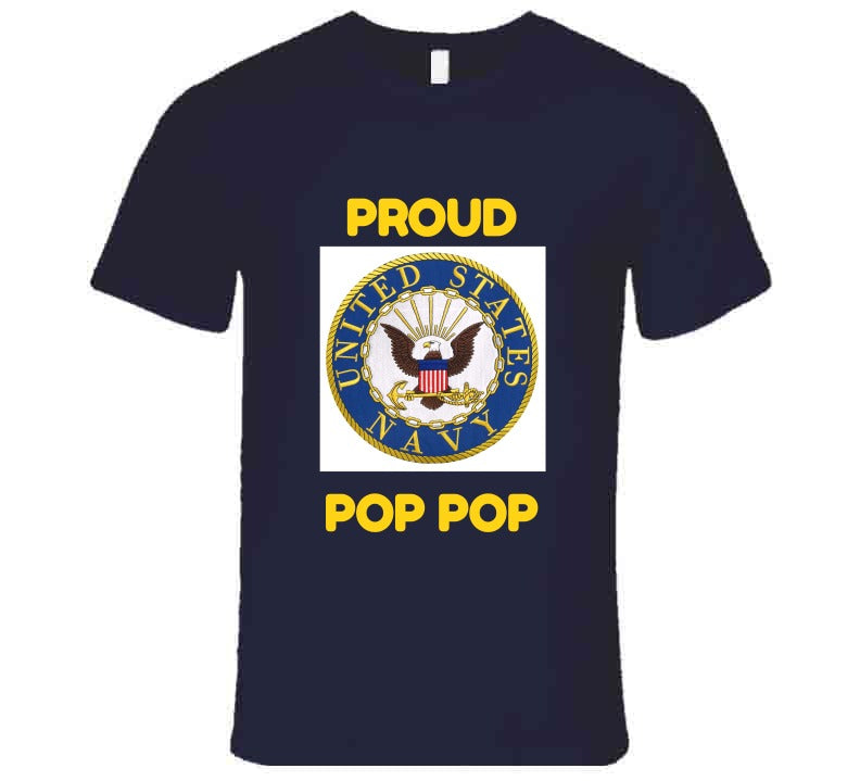 Navy Proud Pop Pop  Crewneck Sweatshirt