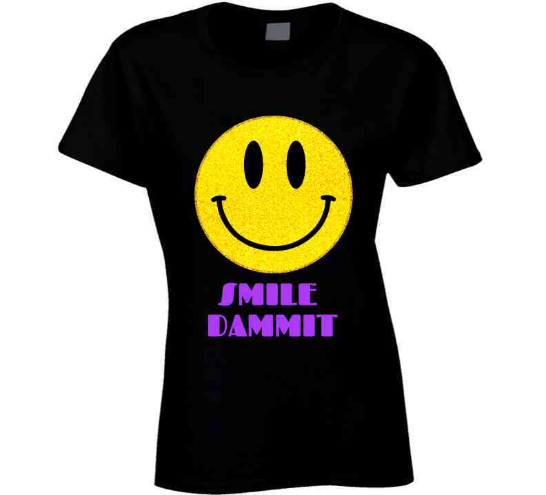 Smile Dammit Original Gold N Purp T Shirt