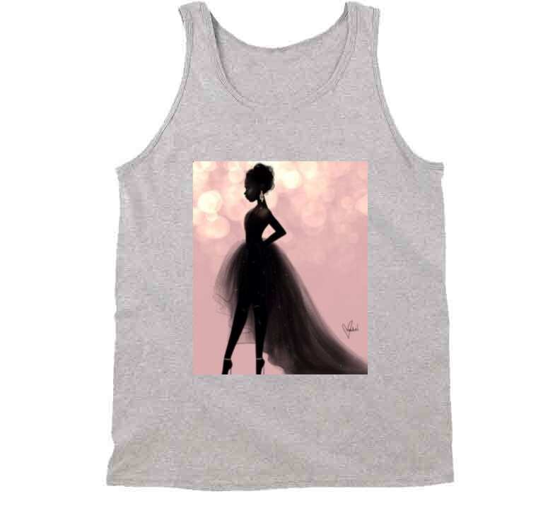 Elegant Lady Gray Ladies T Shirt