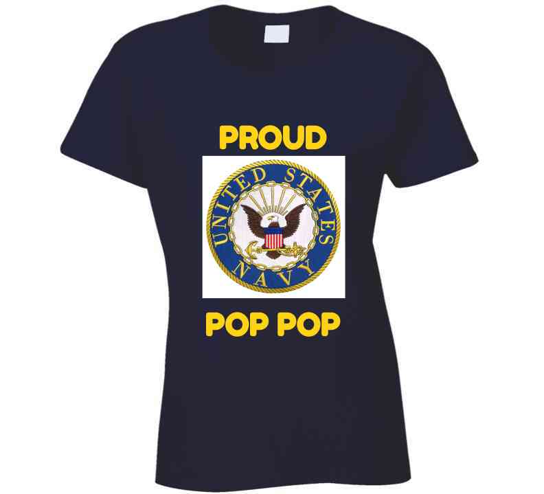 Navy Proud Pop Pop  Crewneck Sweatshirt