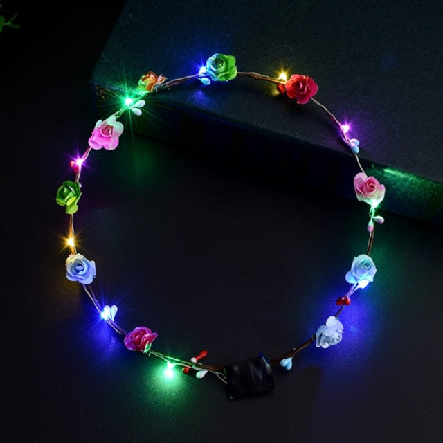 THC/ Women / Girls LED Light Up Flower Headband Flashing