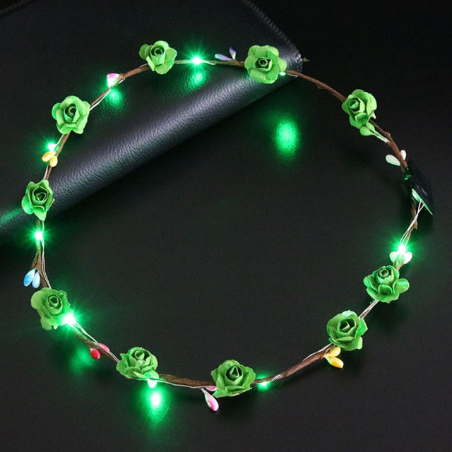 THC/ Women / Girls LED Light Up Flower Headband Flashing