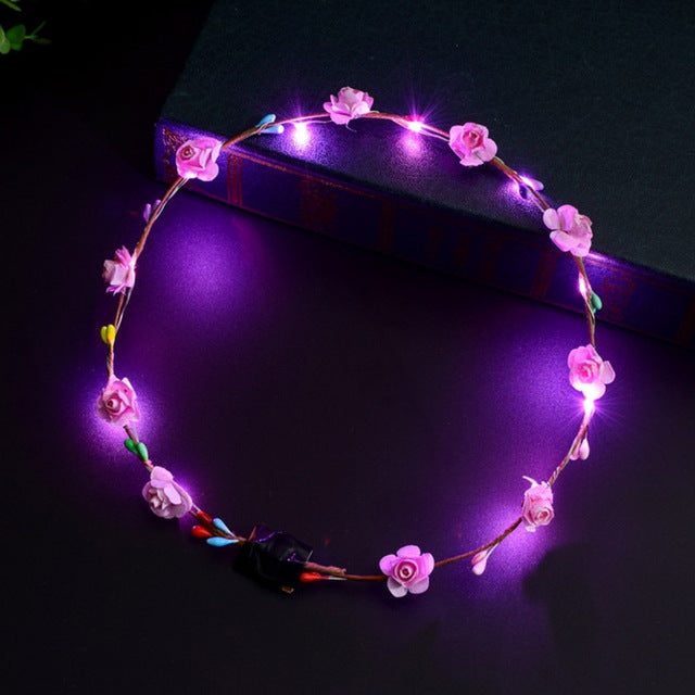 THC/ Women / Girls LED Light Up Flower Headband Flashing