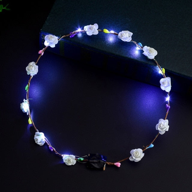 THC/ Women / Girls LED Light Up Flower Headband Flashing