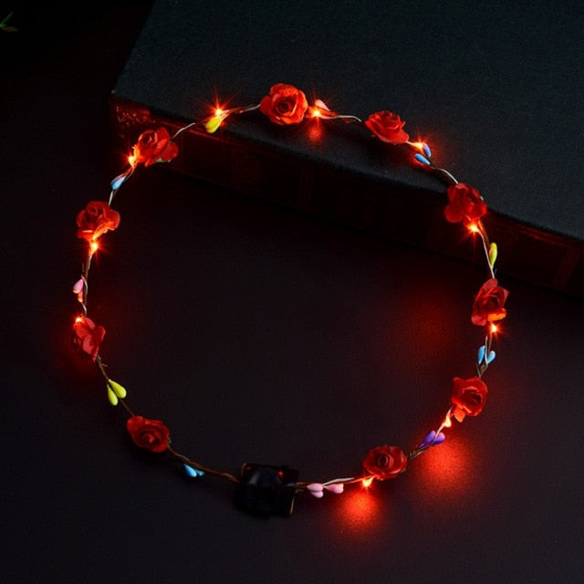 THC/ Women / Girls LED Light Up Flower Headband Flashing