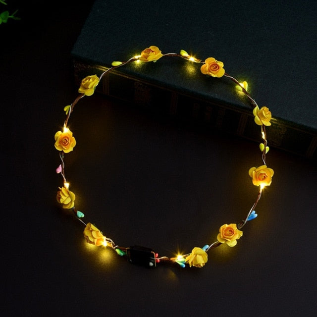 THC/ Women / Girls LED Light Up Flower Headband Flashing