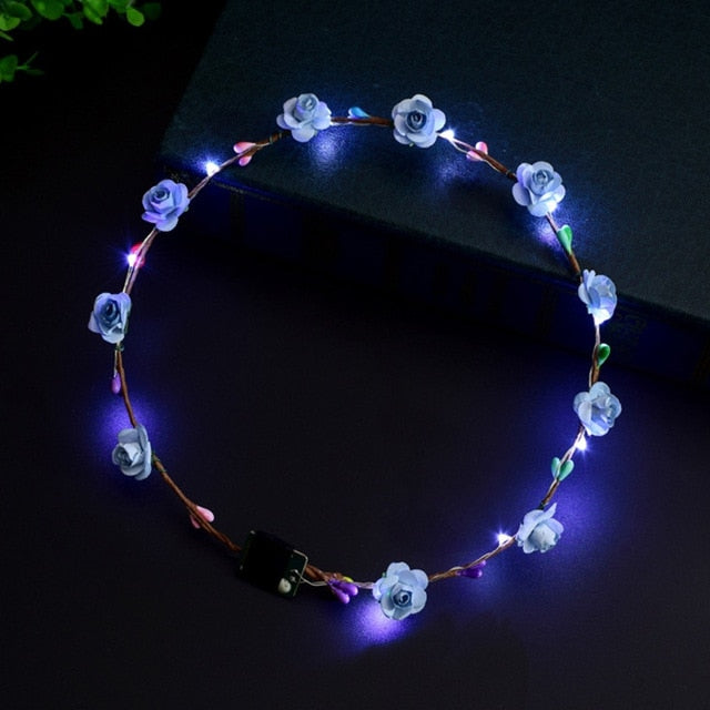 THC/ Women / Girls LED Light Up Flower Headband Flashing