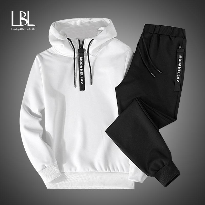 THC 2PC Hoodies Mens Fleece Liner Hooded Sweatshirts + Sweatpants/ Solid Warm 2 Piece Set