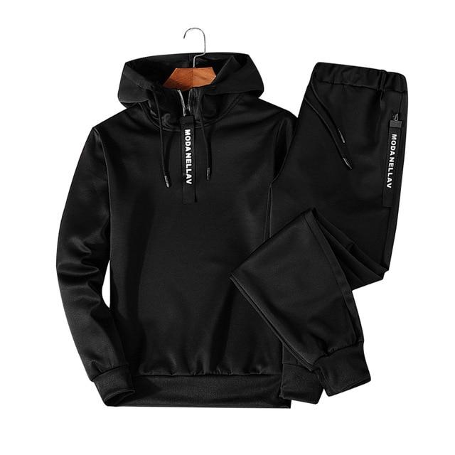 THC 2PC Hoodies Mens Fleece Liner Hooded Sweatshirts + Sweatpants/ Solid Warm 2 Piece Set