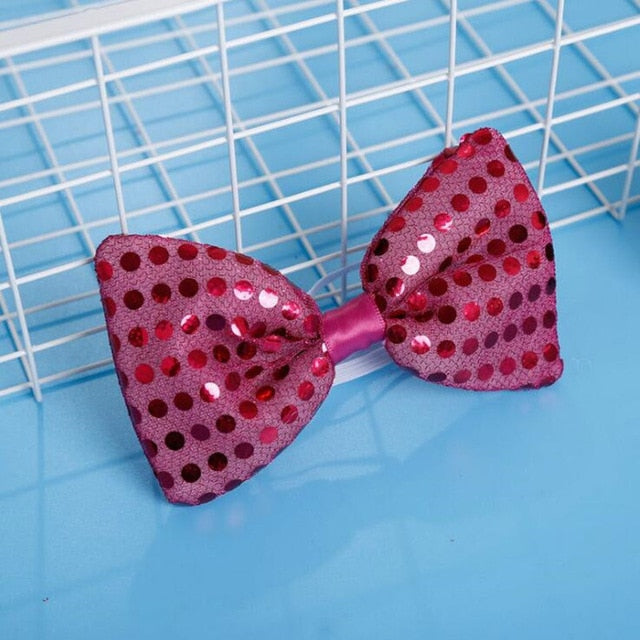 Fashion Colorful Light-Up Necktie Bow Tie Sequins LED Flashing Blinking Ties